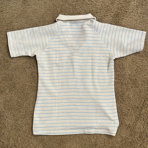 White and blue striped collared beach shirt - Picture 2 of 3